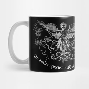 Black And White Gothic Medieval Religious Print On A Mug